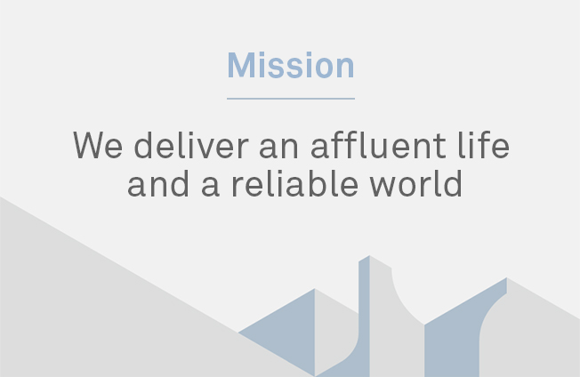 Mission : We Deliver an Affluent Life and a Reliable World